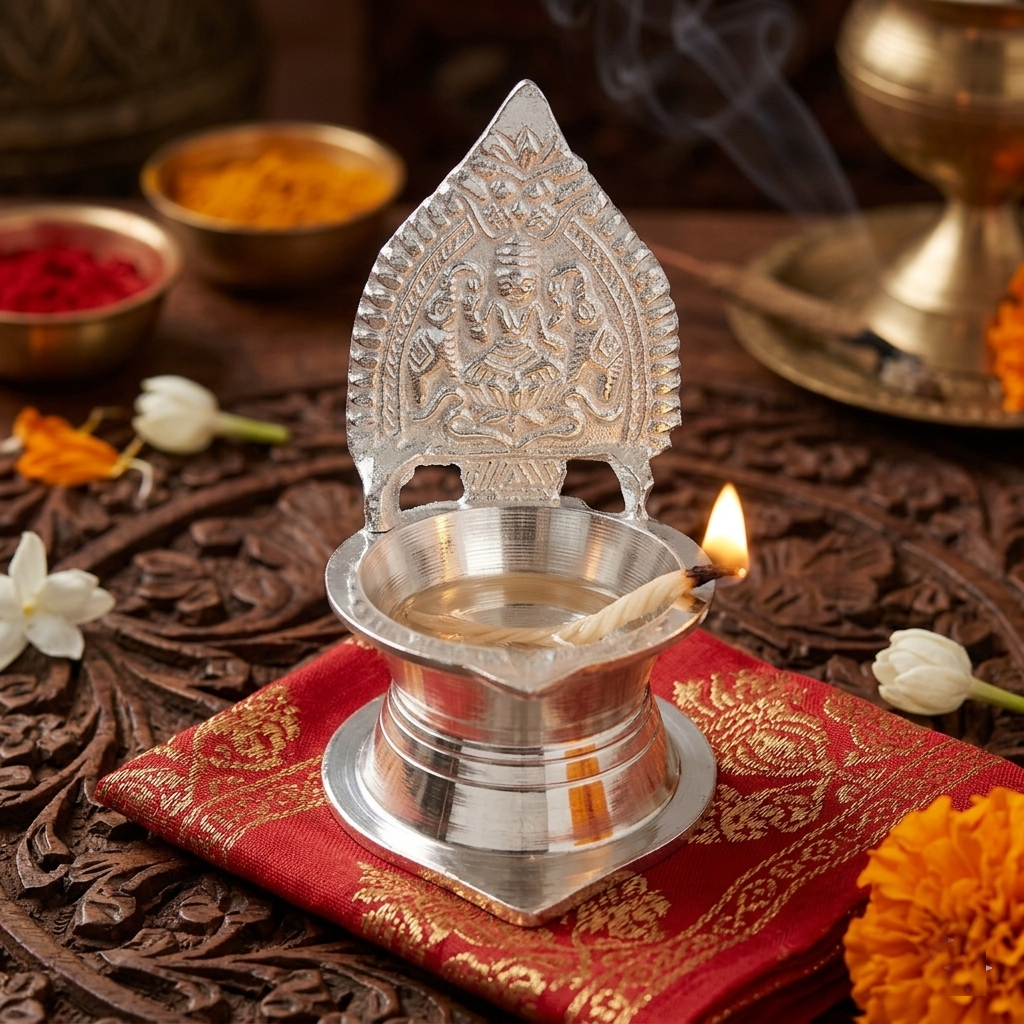 German Silver Kamatchi Deepam